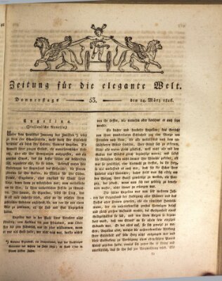 Zeitung für die elegante Welt Donnerstag 14. März 1816