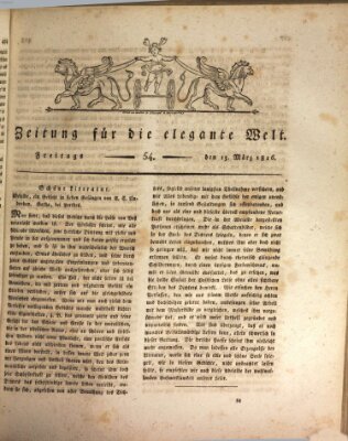 Zeitung für die elegante Welt Freitag 15. März 1816