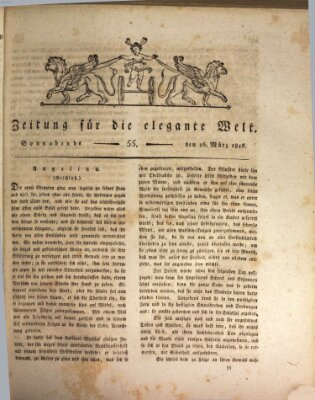 Zeitung für die elegante Welt Samstag 16. März 1816