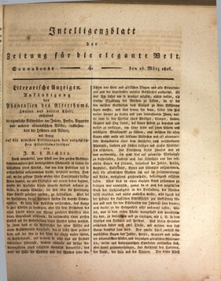 Zeitung für die elegante Welt Samstag 16. März 1816