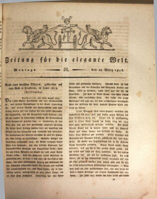 Zeitung für die elegante Welt Montag 18. März 1816