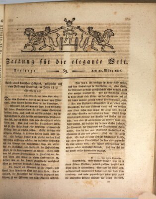 Zeitung für die elegante Welt Freitag 22. März 1816