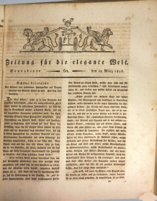 Zeitung für die elegante Welt Samstag 23. März 1816