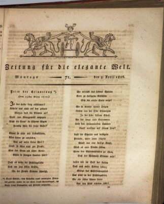 Zeitung für die elegante Welt Montag 8. April 1816