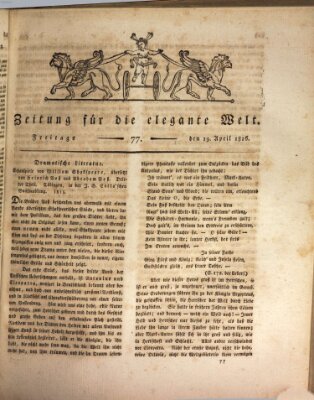 Zeitung für die elegante Welt Freitag 19. April 1816
