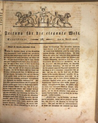 Zeitung für die elegante Welt Samstag 20. April 1816
