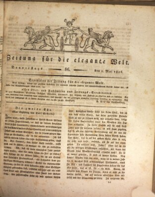 Zeitung für die elegante Welt Donnerstag 2. Mai 1816