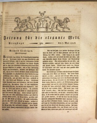 Zeitung für die elegante Welt Dienstag 7. Mai 1816