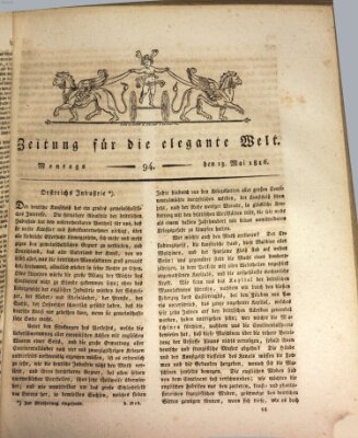 Zeitung für die elegante Welt Montag 13. Mai 1816