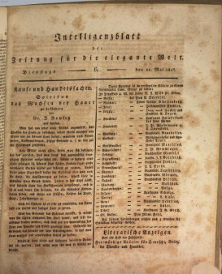 Zeitung für die elegante Welt Dienstag 21. Mai 1816