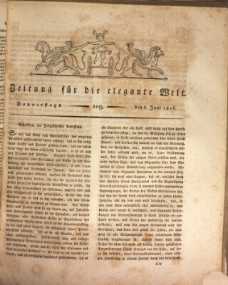 Zeitung für die elegante Welt Donnerstag 6. Juni 1816