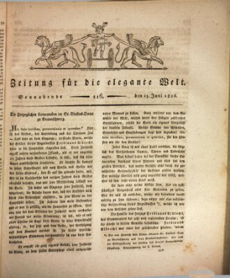 Zeitung für die elegante Welt Samstag 15. Juni 1816