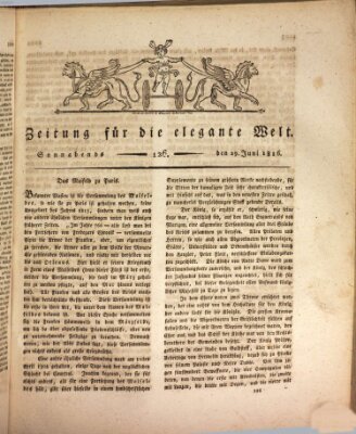 Zeitung für die elegante Welt Samstag 29. Juni 1816