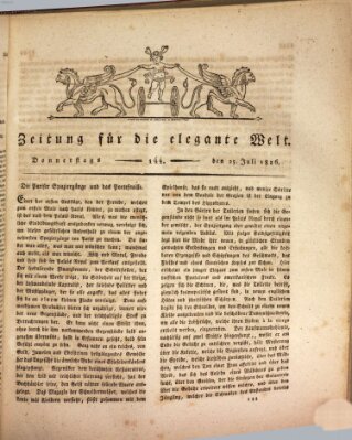 Zeitung für die elegante Welt Donnerstag 25. Juli 1816