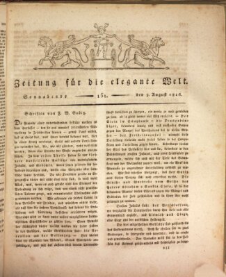 Zeitung für die elegante Welt Samstag 3. August 1816