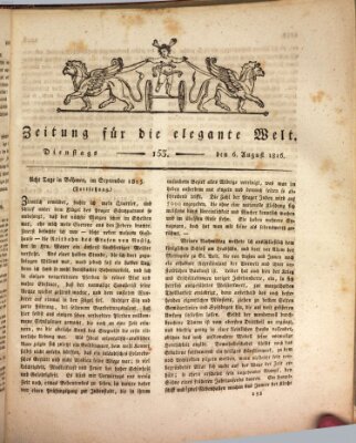 Zeitung für die elegante Welt Dienstag 6. August 1816