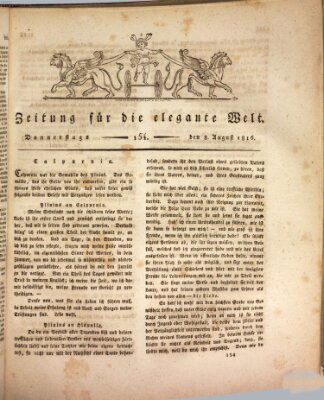 Zeitung für die elegante Welt Donnerstag 8. August 1816