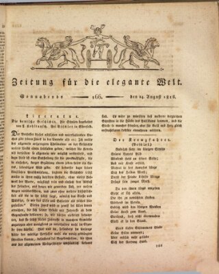 Zeitung für die elegante Welt Samstag 24. August 1816