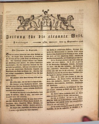 Zeitung für die elegante Welt Freitag 13. September 1816