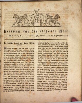 Zeitung für die elegante Welt Montag 30. September 1816