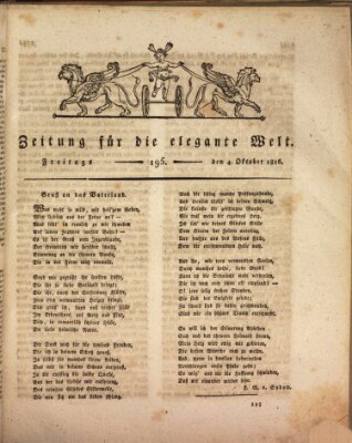 Zeitung für die elegante Welt Freitag 4. Oktober 1816