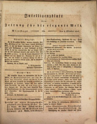 Zeitung für die elegante Welt Dienstag 8. Oktober 1816