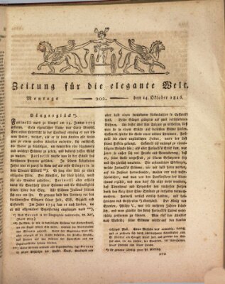 Zeitung für die elegante Welt Montag 14. Oktober 1816