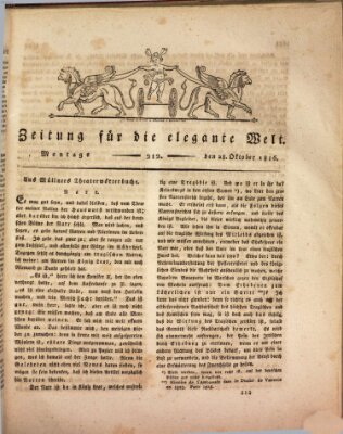 Zeitung für die elegante Welt Montag 28. Oktober 1816