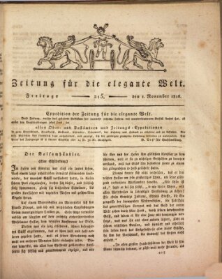 Zeitung für die elegante Welt Freitag 1. November 1816