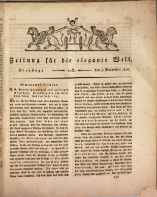 Zeitung für die elegante Welt Dienstag 5. November 1816