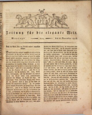 Zeitung für die elegante Welt Montag 11. November 1816