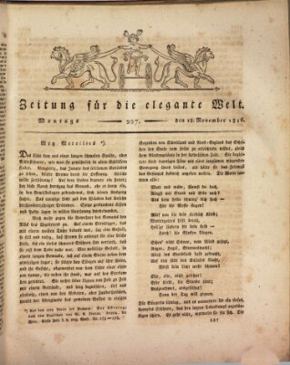 Zeitung für die elegante Welt Montag 18. November 1816