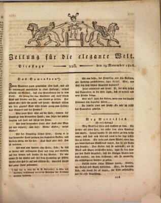 Zeitung für die elegante Welt Dienstag 19. November 1816