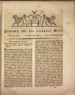 Zeitung für die elegante Welt Freitag 22. November 1816