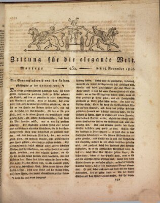 Zeitung für die elegante Welt Montag 25. November 1816