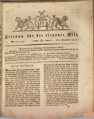 Zeitung für die elegante Welt Montag 2. Dezember 1816