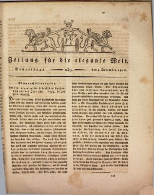 Zeitung für die elegante Welt Donnerstag 5. Dezember 1816