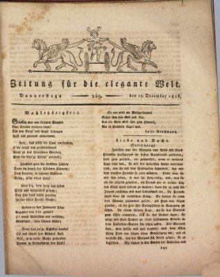 Zeitung für die elegante Welt Donnerstag 19. Dezember 1816