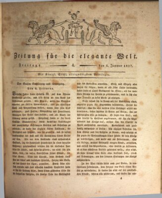 Zeitung für die elegante Welt Freitag 5. Januar 1827