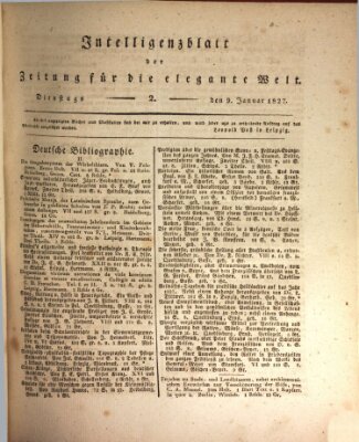 Zeitung für die elegante Welt Dienstag 9. Januar 1827