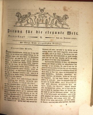 Zeitung für die elegante Welt Donnerstag 11. Januar 1827