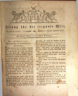 Zeitung für die elegante Welt Samstag 13. Januar 1827