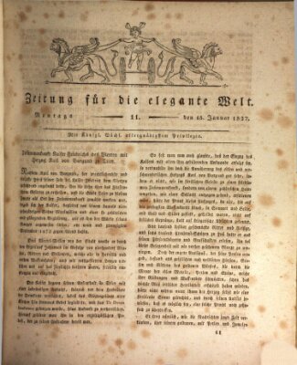 Zeitung für die elegante Welt Montag 15. Januar 1827