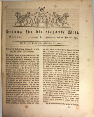 Zeitung für die elegante Welt Montag 29. Januar 1827