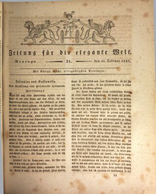 Zeitung für die elegante Welt Montag 12. Februar 1827