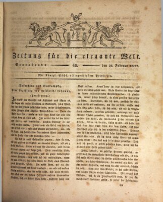 Zeitung für die elegante Welt Samstag 24. Februar 1827