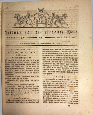 Zeitung für die elegante Welt Donnerstag 8. März 1827