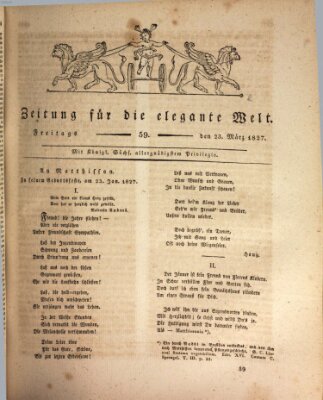 Zeitung für die elegante Welt Freitag 23. März 1827