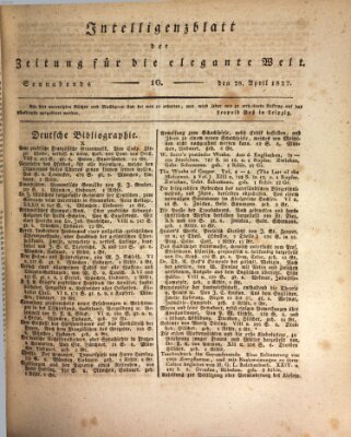 Zeitung für die elegante Welt Samstag 28. April 1827