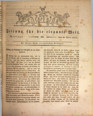 Zeitung für die elegante Welt Montag 30. April 1827